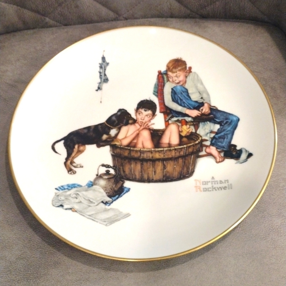 Norman Rockwell "Winter - A Lickin' Good Bath" Collector Plate